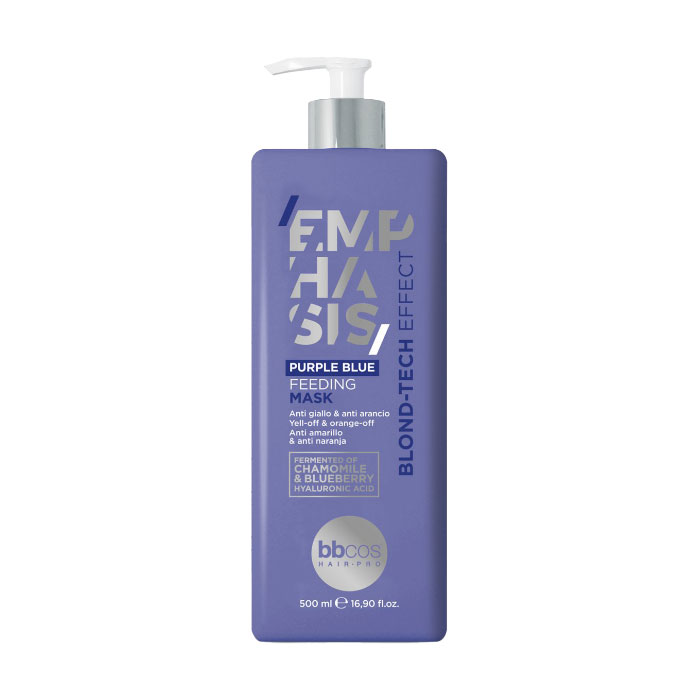 Живильна маска для волосся BBcos Emphasis Blond-Tech Purple Blue Feeding Mask з фіолетово-синім пігментом, 500 мл